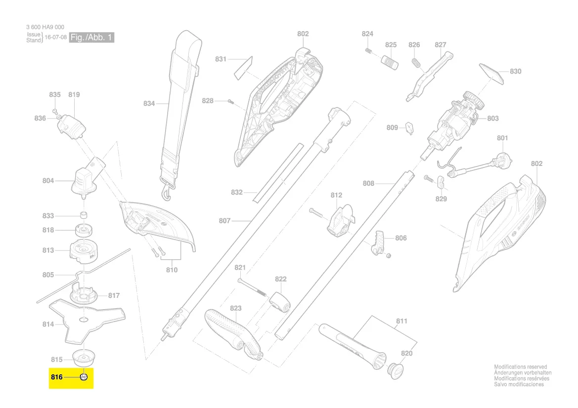 écrou fixation lame réf. F 016 F04 551 BOSCH